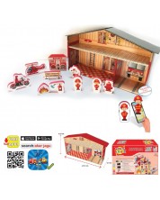 Комплект говорещи играчки Jagu - Пожарна и къща, 13 части