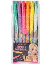 Комплект цветни химикалки Depesche TopModel - Неон, 6 цвята -1