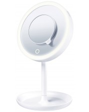 Козметично LED огледало Beurer - BS 45, 5x Zoom, бяло -1