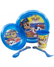 Комплект за хранене Stor - Paw Patrol, чаша, купа, чиния и прибори