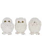 Комплект статуетки Nemesis Now Adult: Gothic - Three Wise Owls, 8 cm