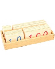 Комплект дървени плочки Smart Baby - С числа от 1 до 9000, малък -1