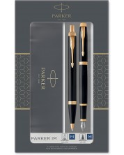 Комплект писалка Parker IM Professionals - С химикалка, златисто покритие, с кутия -1
