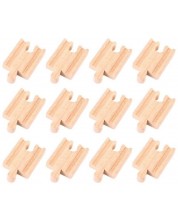 Комплект дървени релси Bigjigs - Мъжки/женски, 12 броя -1