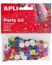 Комплект конфети Apli - Релефни пайети, разноцветни, 11 mm