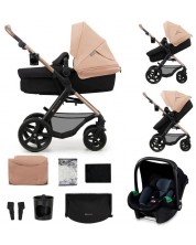 Комбинирана бебешка количка 3 в 1 KinderKraft - Moov 2, Sand Beige -1