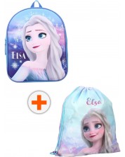Комплект за детска градина Vadobag Frozen II - Раница и спортна торба, Elsa, синьо и лилаво -1
