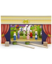 Комплект Viga - Дървен детски куклен театър с магнити, 4 приказки -1