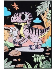 Комплект за оцветяване с кадифе Tooky Toy - динозавър -1