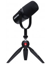 Комплект микрофон и стойка Shure - MV7-K, черен -1
