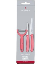 Комплект от 2 ножа и белачка Victorinox - Swiss Classic, Trend Colors, розови -1