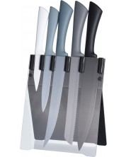 Комплект от 5 кухненски ножа H&S - с поставка, многоцветни -1