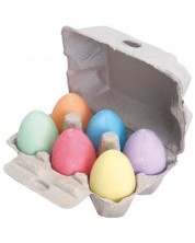 Комплект цветни яйца от тебешир Bigjigs, 6 броя -1