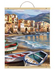 Комплект за рисуване с акрилни бои върху платно Royal - Градски плаж, 31 х 41 cm -1