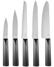 Комплект ножове MasterChef - Japanese Style, 5 броя, черни -1