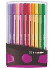 Комплект флумастери Stabilo Pen 68 - 20 цвята, лилава кутия -1