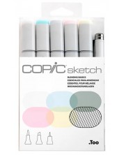 Комплект маркери Too Copic Sketch - Основно блендиране, 5 цвята + 1 multi liner -1