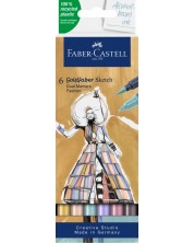 Комплект маркери Faber-Castell Goldfaber Sketch - Fashion, 6 цвята
