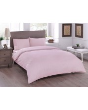 Комплект за спалня TAC - Basic, 100% памук ранфорс, розов -1