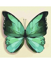Комплект за рисуване по номера Ideyka - Зелена пеперуда, 25 х 25 cm -1