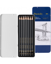 Комплект графитни моливи Deli Finenolo - EC26, 8 броя, метална кутия -1
