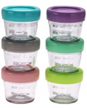 Комплект стъклени купички с капак Melii - Многоцветни, 118 ml, 6 броя