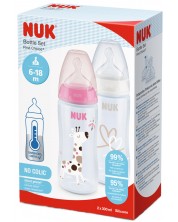 Комплект шишета Nuk First Choice - TC, 2 х 300 ml, за момиче -1