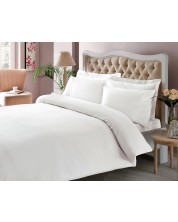 Комплект за спалня TAC - Premium Basic White, 100% памук, сатениран -1