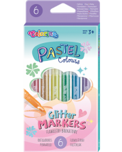 Комплект маркери Colorino Pastel  - 6 цвята с брокат