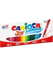 Комплект суперизмиваеми флумастери Carioca Joy - 36 цвята