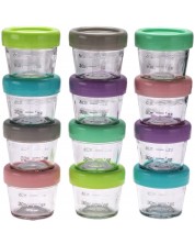 Комплект стъклени купички с капак Melii - Многоцветни, 118 ml, 12 броя -1