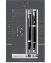 Комплект писалка Parker IM Professionals - С химикалка, сребристо покритие, с кутия -1