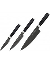 Комплект от 3 ножа Samura - MO-V Stonewash, черни -1