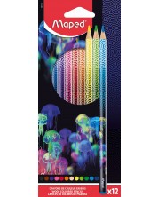 Комплект цветни моливи Maped Deepsea Paradise - 12 цвята
