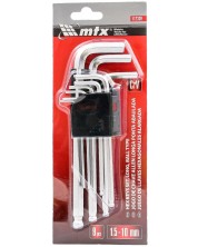 Комплект имбусни ключове MTX - Шестостенни, 9 броя, 1.5-10 mm, удължени -1