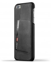 Кожен калъф с джоб 80° Mujjo за iPhone 6(s) Plus, черен