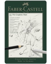 Комплект графитни моливи Faber-Castell Pitt - Matt, 11 части