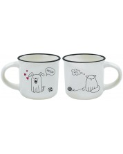 Комплект чаши за еспресо Legami - Dog & Cat, 2 броя