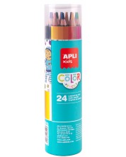 Комплект 24 молива Apli - В цилиндър, 4 mm