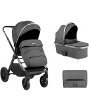 Комбинирана бебешка количка 2 в 1 KikkaBoo - Tiffany, Dark Grey