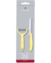Комплект - Нож и белачка Victorinox - Swiss Classic, Trend Colors, светложълти