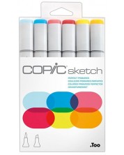 Комплект маркери Too Copic Sketch - Основни светли тонове, 6 цвята -1