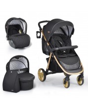 Комбинирана детска количка Cangaroo - Noble 3 в 1, черна -1