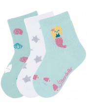 Комплект детски чорапи Sterntaler - с русалка, 19/22 размер, 3 чифта