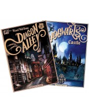 Комплект мини плакати GB eye Movies: Harry Potter - Retro Hogwarts & Diagon -1