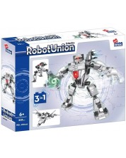 Конструктор 3 в 1 Alleblox Robot Union - Робот, сив, 221 части -1