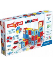 Комплект магнитни кубчета Geomag - Magicube, Word Building EU, 79 части -1