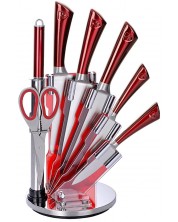 Комплект ножове с точило и ножица Royalty Line, червени -1