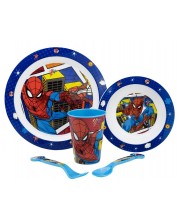 Комплект за хранене Stor - Micro, Spiderman Midnight Flyer, 5 части