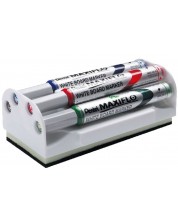Комплект маркери Pentel Board Maxfilo - 4.0 mm, 4 броя + гъба -1